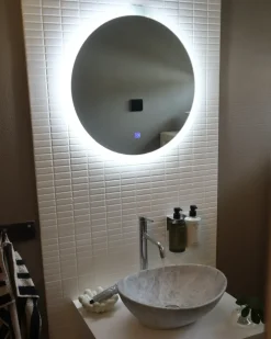 Specchio da bagno con luce LED YSER 58 cm 58 cm Argento