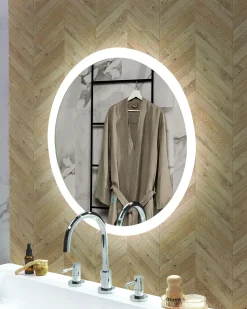 Specchio da bagno con luce LED YSER 58 cm 58 cm Argento