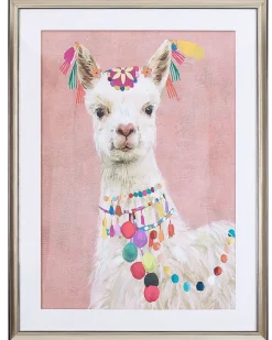 Stampa da parete Incorniciata BALALA Motivo animale 60 x 80 cm Rosa