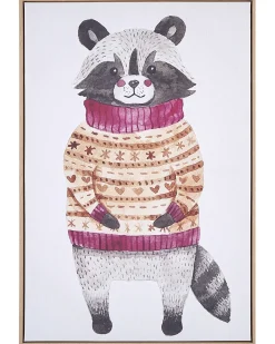Stampa su tela CAMPLI Motivo animale 63 x 99 cm Grigio