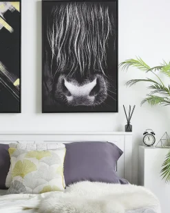 Stampa su tela GALEATA Motivo animale 63 x 99 cm Nero