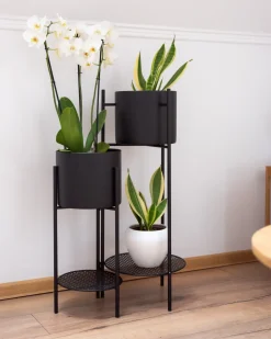 Supporto per vasi ULMUS Metallo 58 cm Nero