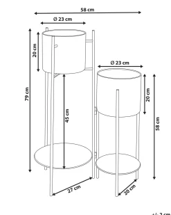 Supporto per vasi ULMUS Metallo 58 cm Nero
