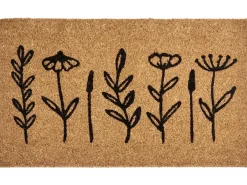Tappetino da Ingresso AGIAK Naturale 50 x 80 cm Fiore Fibra di Cocco