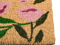 Tappetino da Ingresso MANGUAO Naturale 60 x 90 cm Fiore Fibra di Cocco