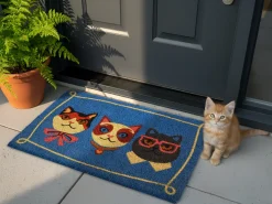 Tappetino da Ingresso MOJICAP Multicolore 60 x 90 cm Gatto Fibra di Cocco