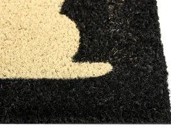 Tappetino da Ingresso NAPALIT Nero 60 x 90 cm Gatto Fibra di Cocco