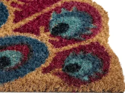 Tappetino da Ingresso NULATO Multicolore 45 x 75 cm Pavone Fibra di Cocco