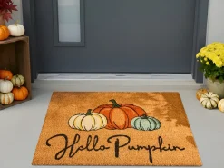 Tappetino da Ingresso SAPANG Naturale 60 x 90 cm Zucca Fibra di Cocco