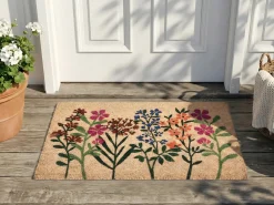 Tappetino da Ingresso TEKKONA Naturale 50 x 80 cm Fiore Fibra di Cocco