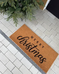 Tappetino da Ingresso TIKUB Naturale 55 x 120 cm Modello natalizio Fibra di Cocco