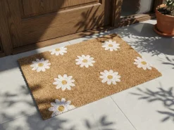 Tappetino da Ingresso TOPKO Naturale 40 x 60 cm Fiore Fibra di Cocco