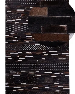 Tappeto AKSEKI Marrone scuro 160 x 230 cm Pelle naturale