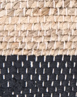 Tappeto AMRAVATI Nero/Beige 80 x 300 cm Iuta