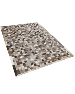 Tappeto ARMUTLU Grigio 160 x 230 cm Pelle naturale