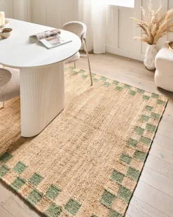Tappeto BEED Beige/Verde 160 x 230 cm Iuta