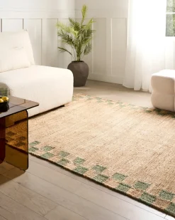 Tappeto BEED Beige/Verde 160 x 230 cm Iuta