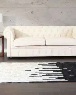 Tappeto BOLU Nero 160 x 230 cm Pelle naturale