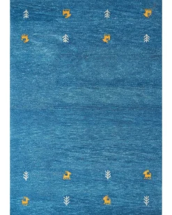 Tappeto CALTI Blu scuro 160 x 230 cm Lana Persiano