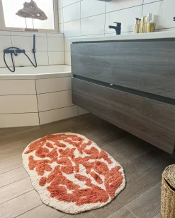 Tappeto da bagno DERIK Arancione 60 x 90 cm Cotone