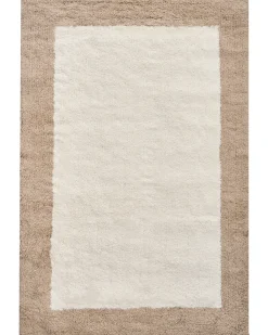 Tappeto da bagno KABRI Marrone/Beige 60 x 90 cm Cotone
