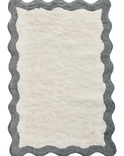 Tappeto da bagno NANGAL Grigio/Beige 60 x 90 cm Cotone