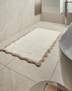 Tappeto da bagno NANGAL Marrone/Beige 80 x 150 cm Cotone