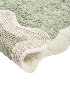 Tappeto da bagno NANGAL Verde 60 x 90 cm Cotone