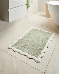 Tappeto da bagno NANGAL Verde 60 x 90 cm Cotone