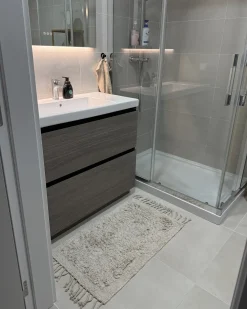 Tappeto da bagno OLTAN Beige 50 x 80 cm Cotone