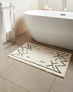 Tappeto da bagno UNTLA Beige chiaro 60 x 90 cm Cotone