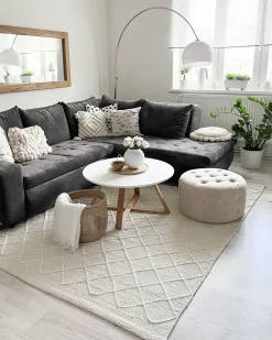 Tappeto ELLEK Bianco 160 x 230 cm Lana