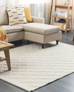 Tappeto ELLEK Bianco 160 x 230 cm Lana