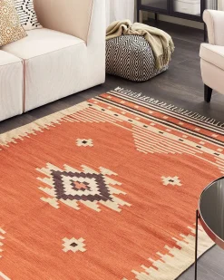 Tappeto GAVAR Arancione 160 x 230 cm Cotone Kilim