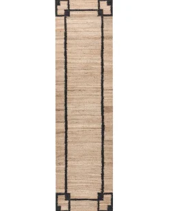 Tappeto GONDIA Nero/Beige 80 x 300 cm Iuta
