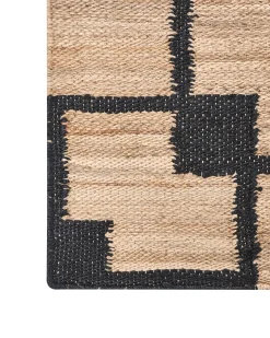 Tappeto GONDIA Nero/Beige 160 x 230 cm Iuta