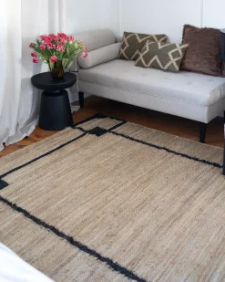 Tappeto GONDIA Nero/Beige 160 x 230 cm Iuta