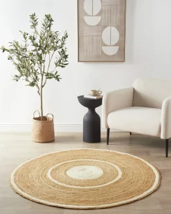 Tappeto HALFELI Beige ø 140 cm Iuta