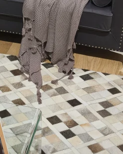 Tappeto HIRKA Grigio 160 x 230 cm Pelle naturale