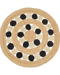 Tappeto HOVIT Nero ø 140 cm Iuta