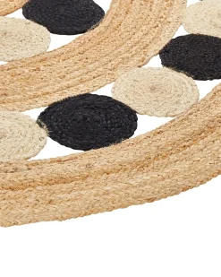 Tappeto HOVIT Nero ø 140 cm Iuta