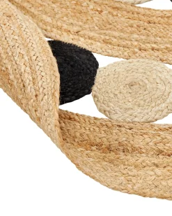 Tappeto HOVIT Nero ø 140 cm Iuta