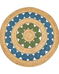 Tappeto HOVIT Verde Blu ø 140 cm Iuta