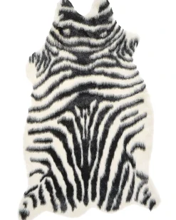 Tappeto in pelliccia sintetica NAMBUNG Bianco Nero 60 x 90 cm
