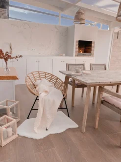 Tappeto in pelliccia sintetica UNDARA Bianco sporco 60 x 90 cm