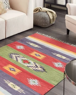 Tappeto KAMARIS Multicolore 140 x 200 cm Cotone Kilim