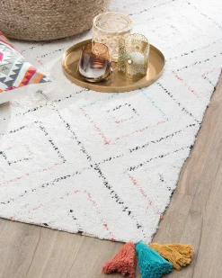 Tappeto KARTAL Bianco 80 x 150 cm Cotone