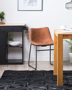 Tappeto KASAR Nero 140 x 200 cm Pelle naturale