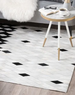 Tappeto MALDAN Nero 160 x 230 cm Pelle naturale