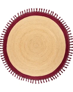 Tappeto MARTS Rosso scuro ø 200 cm Iuta